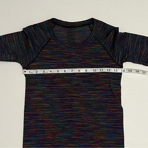 Lululemon Swiftly Tech Long Sleeve 2.0 Black/Rainbow Multi 4/Extra Small Run Top - Picture 12 of 15